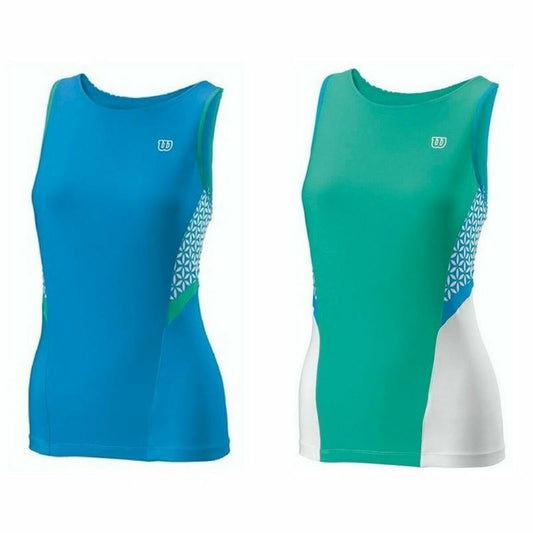 Tanktop Frau Wilson Glamour grün Reversibel Tennis Blau