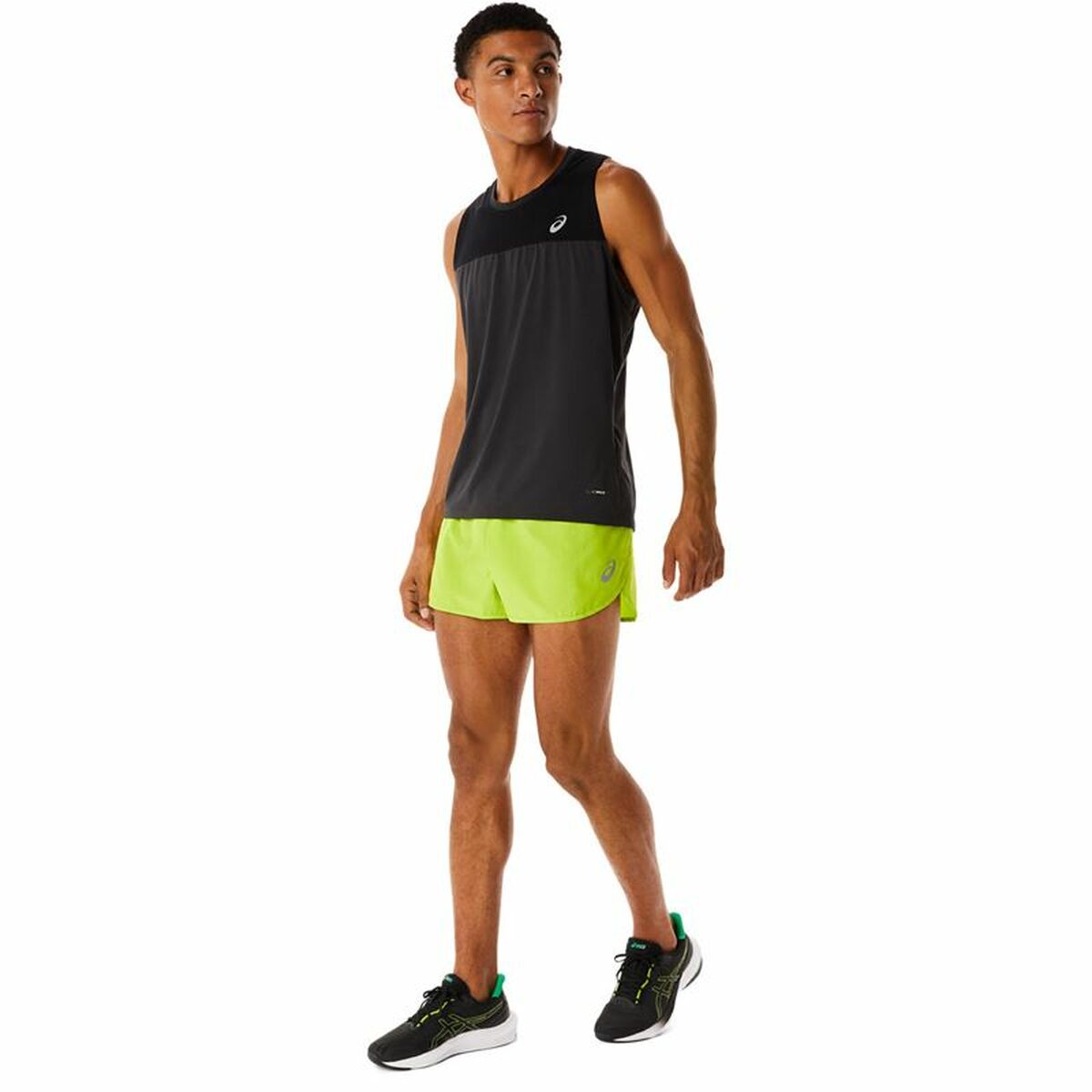 Herren-Sportshorts Asics Core Split Zitronengrün